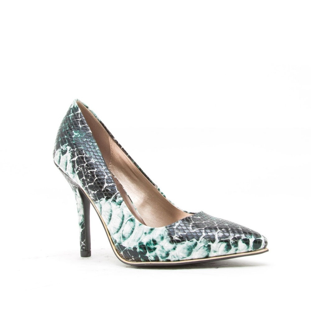 JADE & GOLD SNAKE HEELS